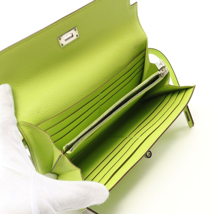 楽天市場】エルメス HERMES ケリーウォレット アップルグリーン 三  