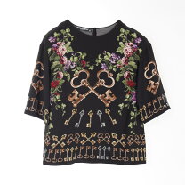 DOLCE&GABBANA ドルチェ＆ガッバーナ レース装飾シルクプルオーバー  