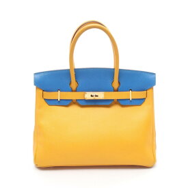 【15%OFFクーポン対象】エルメス HERMES バーキン30 ハンドバッグ バッグ レザー クシュベル クシュベル レディース イエロー系 / ブルー系 【中古】