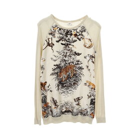 ≪5%OFFクーポン＆まとめ買い対象≫エルメス HERMES ツイルレーヌ EQUATEUR ニット 衣料品 トップス シルク カシミヤ シルク レディース ベージュ系 / マルチカラー 【中古】
