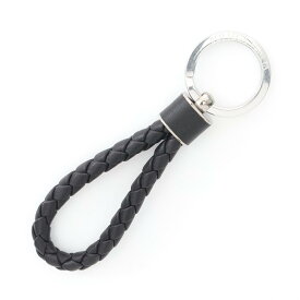 《全品5%クーポン×P5倍》ボッテガヴェネタ BOTTEGA VENETA イントレチャート キーホルダー アクセサリー レザー メタル メンズ ブラック系 / シルバー系 709727VMAY18803 【新品】