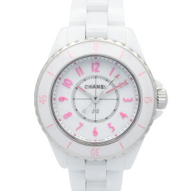 ≪10%OFFクーポン対象≫シャネル CHANEL J12 ピンクブラッシュ 腕時計 時計 セラミック レディース ホワイト系 H6755 【中古】