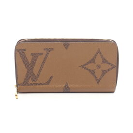 【ポイント5倍／〜4/10(金)23:59】ルイ・ヴィトン LOUIS VUITTON ジッピーウォレット ラウンド長財布 財布 PVCコーティングキャンバス レザー PVC モノグラム・ジャイアントリバース レディース ブラウン系 M69353 【中古】