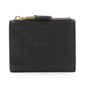 ＼10％OFFクーポン対象／ミュウ ミュウ Miu Miu NAPPA AVIATOR 二つ折り財布 財布 レザー レディース ブラック系 5ML024AEFXF0002 【新品】