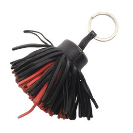 《全品5%クーポン×P5倍》エルメス HERMES カルメン キーホルダー アクセサリー レザー アミョーミロ レディース ブラック系 / レッド系 【中古】