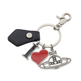 《全品5%クーポン×P5倍》ヴィヴィアンウエストウッド Vivienne Westwood I LOVE ORB KEYRING キーホルダー アクセサリー メタル / フェイクレザー レディース シルバー系 / ブラック系 / レッド系 8203011EUS000DN403 【新品】