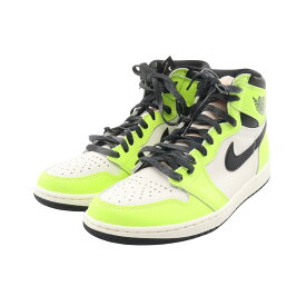 ≪15%OFFクーポン対象≫ナイキ NIKE AIR JORDAN 1 RETRO HIGH OG スニーカー 靴 レザー メンズ ホワイト系 / グリーン系 / ブラック系 555088 【中古】