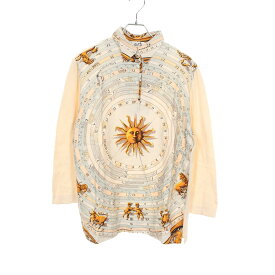 《10％OFFクーポン対象》エルメス HERMES HERMES DIES ET HORE ポロシャツ 衣料品 トップス シルク コットン ウール シルク レディース アイボリー系 / マルチカラー 【中古】