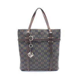 ≪15%OFFクーポン対象≫ロエベ LOEWE リピートアナグラム トートバッグ バッグ PVCコーティングキャンバス レザー レディース ブラウン系 【中古】