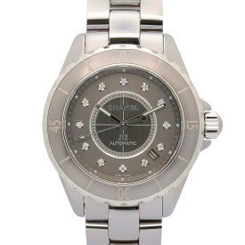 【ポイント5倍／〜4/10(金)23:59】シャネル CHANEL J12 クロマティック 12Pダイヤ 腕時計 時計 チタン セラミック ダイヤモンド メンズ グレー系 H3242 【中古】