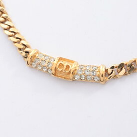 ディオール Dior CDロゴ キヘイ ネックレス ジュエリー GP（ゴールドメッキ） ライストーン レディース ゴールド系 / クリア系 【中古】