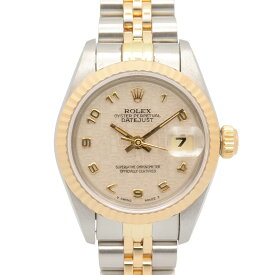 【ポイント5倍／〜4/10(金)23:59】ロレックス ROLEX デイトジャスト R番 アイボリー コンピューター アラビア 腕時計 時計 K18（イエローゴールド） ステンレススチール レディース アイボリー系 / ゴールド系 / コンピューター/アラビア 69173 【中古】