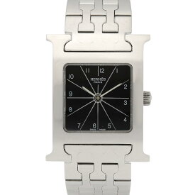 【ポイント5倍／〜4/10(金)23:59】エルメス HERMES Hウォッチ 腕時計 時計 ステンレススチール レディース ブラック系 HH1.210 【中古】