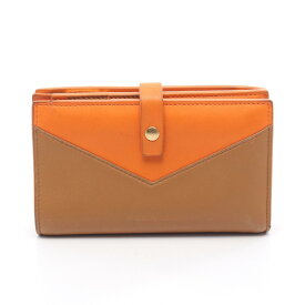 【ポイント5倍／〜4/10(金)23:59】ボッテガヴェネタ BOTTEGA VENETA 二つ折り財布 財布 レザー レディース ブラウン系 / オレンジ系 【中古】
