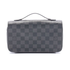 【ポイント5倍／〜4/10(金)23:59】ルイ・ヴィトン LOUIS VUITTON ジッピーXL ラウンド長財布 財布 レザー PVC ダミエ・グラフィット メンズ ブラック系 N41503 【中古】