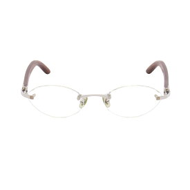 【SALE／1万円OFFクーポン】カルティエ CARTIER リムレス 度入り メガネ 衣料品 ウッド / メタル レディース ブラウン系 / シルバー系 【中古】
