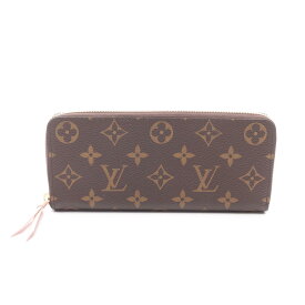 【ポイント5倍／〜4/10(金)23:59】ルイ・ヴィトン LOUIS VUITTON ポルトフォイユ クレマンス ラウンド長財布 財布 レザー PVC モノグラム レディース ブラウン系 / ピンク系 M61298 【中古】