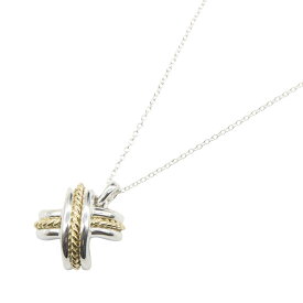 【SALE／5千円OFFクーポン】ティファニー TIFFANY＆CO シグネチャー ネックレス ネックレス ジュエリー シルバー925 K18（イエローゴールド） レディース ゴールド系 / シルバー系 【中古】