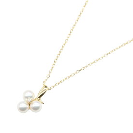【SALE／1万円OFFクーポン】ミキモト MIKIMOTO パール ダイヤ ネックレス ネックレス ジュエリー K18（イエローゴールド） ダイヤモンド パール レディース ゴールド系 / クリア系 / ホワイト系 【中古】