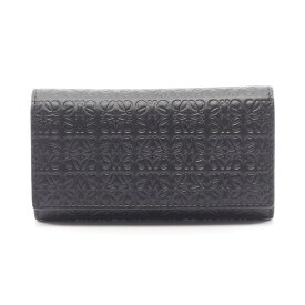 《全品5%クーポン×P5倍》ロエベ LOEWE リピートアナグラム 6連 キーケース アクセサリー レザー レディース ブラック系 C499K92X01 【中古】