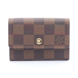 【ポイント5倍／〜4/10(金)23:59】ルイ・ヴィトン LOUIS VUITTON ポルトモネプラ コインケース 財布 PVCコーティングキャンバス ダミエ レディース ブラウン系 N61930 【中古】
