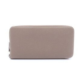 【ポイント5倍／〜4/10(金)23:59】エルメス HERMES アザップロング シルクイン ラウンド長財布 財布 レザー ヴォーエプソン ヴォーエプソン レディース グレー系 【中古】