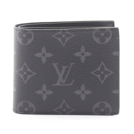 【ポイント5倍／〜4/10(金)23:59】ルイ・ヴィトン LOUIS VUITTON ポルトフォイユ マルコ NM 二つ折り財布 財布 PVCコーティングキャンバス モノグラム・エクリプス メンズ ブラック系 M62545 【中古】