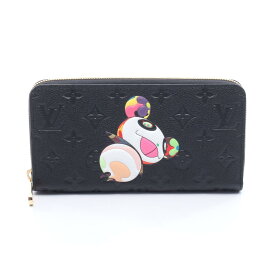 【ポイント5倍／〜4/10(金)23:59】ルイ・ヴィトン LOUIS VUITTON LV × TM ジッピーウォレット パンダ ラウンド長財布 財布 レザー モノグラム・アンプラント レディース ブラック系 / マルチカラー M14160 【中古】
