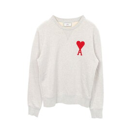 アミ AMI ハートロゴ クルーネック スウェット 衣料品 トップス コットン メンズ レディース グレー系 【中古】