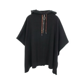 ルイ・ヴィトン LOUIS VUITTON フーデッド ニットケープ ポンチョ 衣料品 アウター カシミヤ コットン レディース ブラック系 【中古】