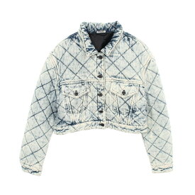 ミュウ ミュウ Miu Miu キルティング デニムジャケット 衣料品 アウター コットン レディース ブルー系 【中古】