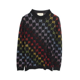 グッチ GUCCI GG柄 ラインストーン クルーネック ニット 衣料品 トップス ウール レディース ブラック系 / マルチカラー 【中古】