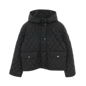 バーバリー BURBERRY 裏地ノバチェック フード付き 衣料品 アウター ナイロン レディース ブラック系 【中古】