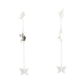 スワロフスキー SWAROVSKI Idyllia Lilia ドロップ ピアス ジュエリー ステンレススチール ラインストーン レディース シルバー系 / クリア系 / ブルー系 【中古】