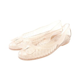 サルヴァトーレフェラガモ Salvatore Ferragamo ヴァラリボン ラメ サンダル 靴 ラバー レディース クリア系 【中古】