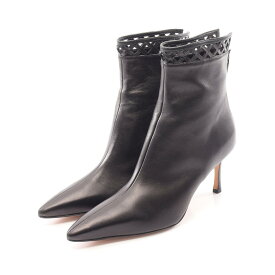 マノロブラニク MANOLO BLAHNIK ショート ブーツ 靴 レザー レディース ブラック系 【中古】