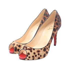 クリスチャンルブタン Christian Louboutin オープントゥ パンプス 靴 レザー レディース ベージュ系 / ブラウン系 【中古】