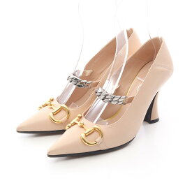 グッチ GUCCI ホースビット パンプス 靴 レザー レディース ベージュ系 626723 【中古】