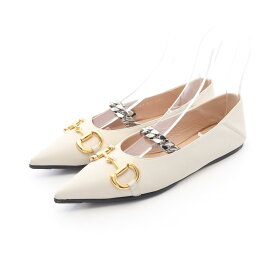グッチ GUCCI ホースビット ポインテッドトゥ 靴 レザー レディース アイボリー系 621161 【中古】