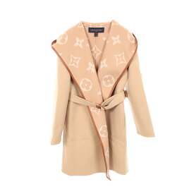 ルイ・ヴィトン LOUIS VUITTON ジャイアントモノグラム フーテッド ラップコート 衣料品 アウター ウール レディース ベージュ系 【中古】