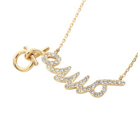 サルヴァトーレフェラガモ Salvatore Ferragamo AMO ガンチーニ ネックレス ジュエリー GP（ゴールドメッキ） ラインストーン レディース ゴールド系 / クリア系 【中古】