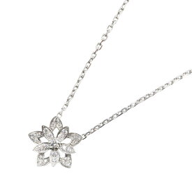 【SALE／10%OFFクーポン】ヴァンクリーフ＆アーペル Van Cleef & Arpels ロータス ダイヤ ミニ ネックレス ネックレス ジュエリー K18WG（ホワイトゴールド） ダイヤモンド レディース シルバー系 / クリア系 【中古】