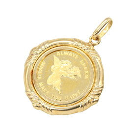 【SALE／5千円OFFクーポン】ジュエリー JEWELRY エンジェルコイン1/25OZトップ ペンダントトップ ジュエリー K18（イエローゴールド） K24 メンズ レディース ゴールド系 エンジェルコイン/2.2g 【中古】
