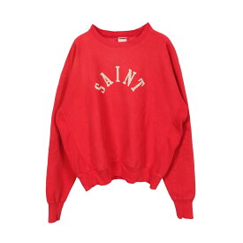セント マイケル SAINT MICHAEL ロゴプリント ダメージ加工 スウェット 衣料品 トップス ‐ メンズ レッド系 【中古】