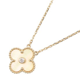 【SALE／10%OFFクーポン】ヴァンクリーフ＆アーペル Van Cleef & Arpels ヴィンテージアルハンブラ 1PD ネックレス ジュエリー K18（イエローゴールド） ダイヤモンド ゴールドマザーオブパール レディース ゴールド系 / クリア系 【中古】