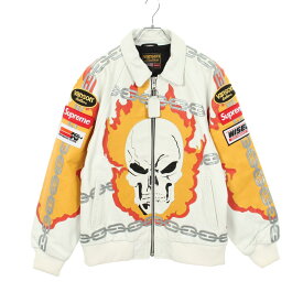 シュプリーム Supreme Supreme × Vanson Leathers Ghost Rider Jacket ブルゾン 衣料品 アウター レザー メンズ ホワイト系 / イエロー系 / ブラウン系 【中古】