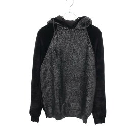 エンポリオ・アルマーニ Emporio Armani 切替 ニット パーカー 衣料品 トップス ウール ビスコース メンズ ブラック系 6X1M49 1MZ2Z 【中古】