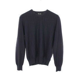 ジョルジオアルマーニ GIORGIO ARMANI クルーネック ニット 衣料品 トップス ビスコース メンズ ネイビー系 NSM47M NS26M 【中古】