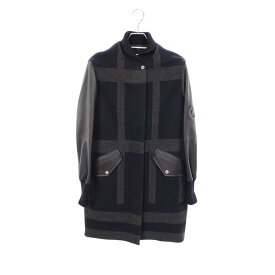 エルメス HERMES バーシティ ブルゾン 衣料品 アウター カシミヤ レザー レディース ネイビー系 / グレー系 / ブラック系 【中古】