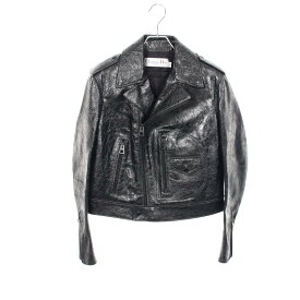 ディオール Dior ライダースジャケット 衣料品 アウター レザー メンズ ブラック系 425V02AL244 【中古】
